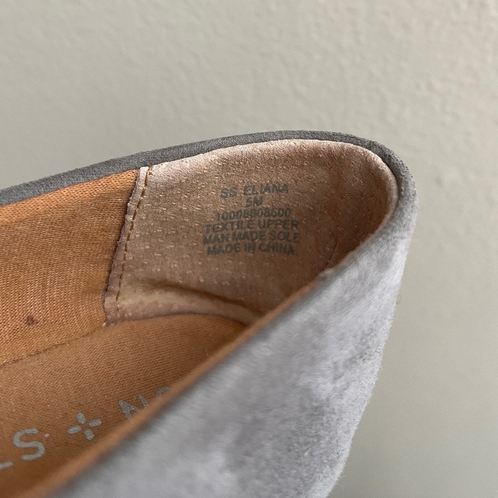 Gray Rounded Toe Flats - Picture 7 of 7